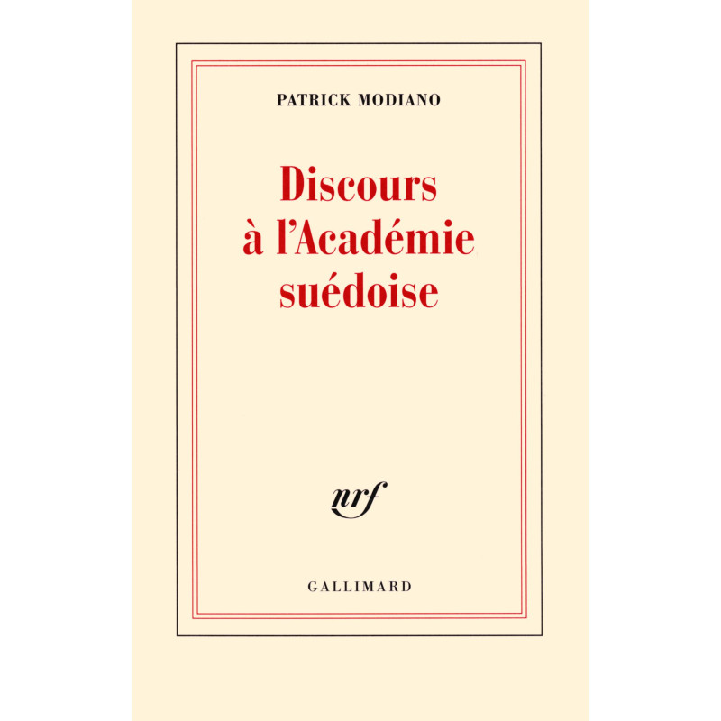 Discours à l’académie suédoise