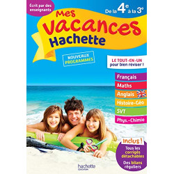 Mes Vacances Hachette - De la 4e à la 3e - Cahier de vacances 2021