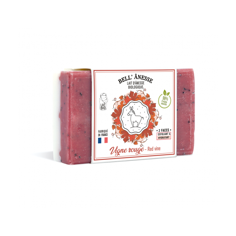 Dobbeltsidet sæbe (125g), på bio. æselmælk m/ vindrue
