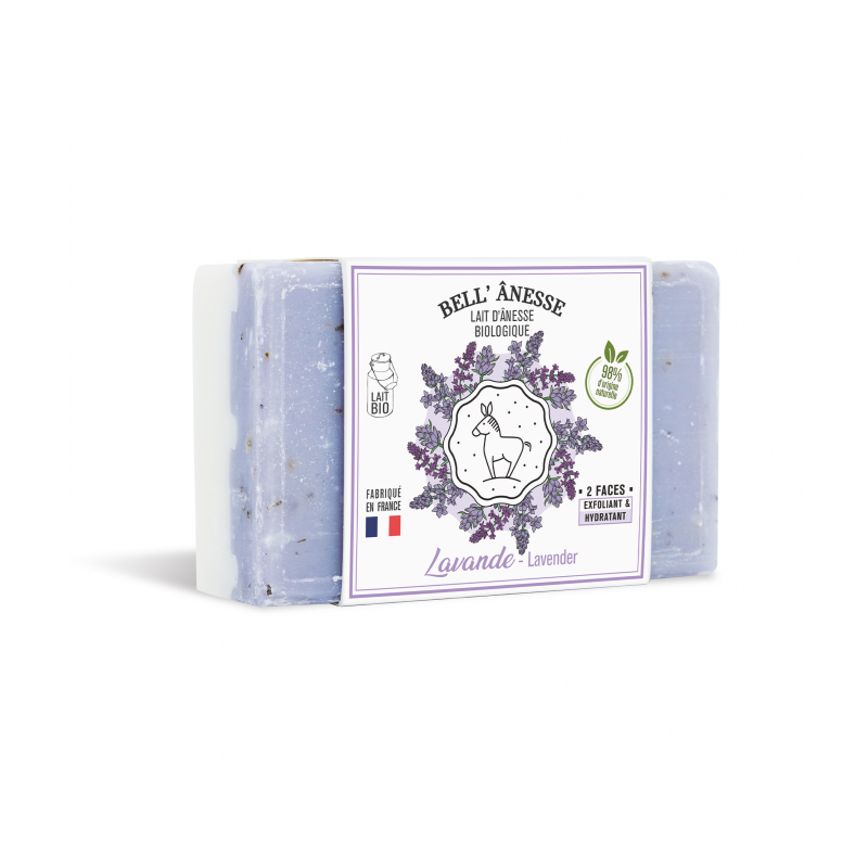 Dobbeltsidet sæbe (125g), på bio. æselmælk m/ bomuldsblomst