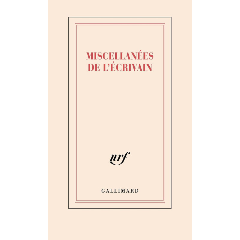 Carnet «Miscellanées de l'écrivain» (papeterie)